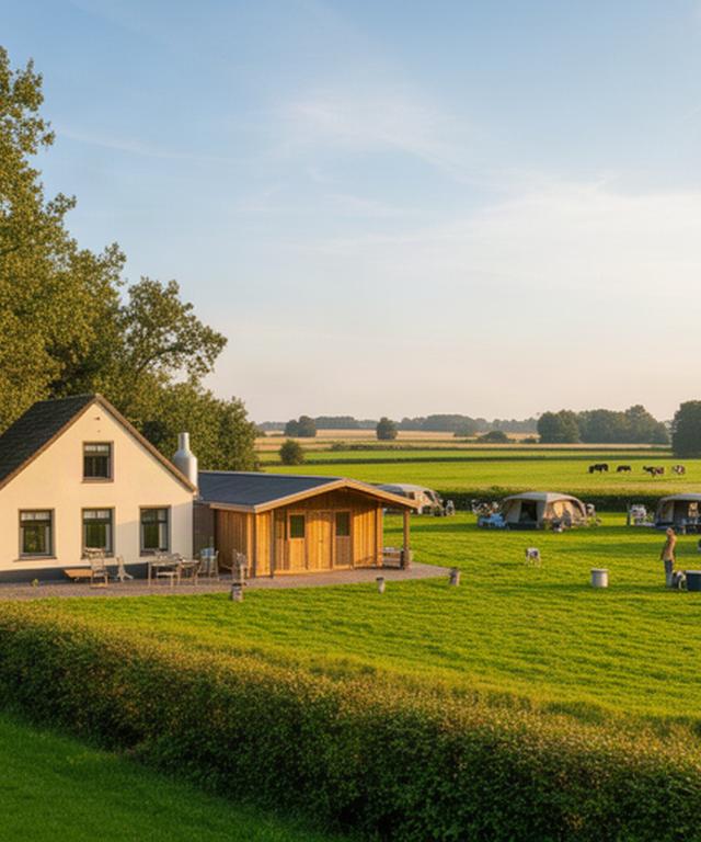 Boerderijcamping naast een kleine kaasmakerij tussen weilanden in de Achterhoek